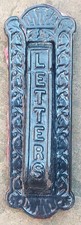 ORIGINAL ANTIQUE VICTORIAN CAST IRON LETTERBOX AND KNOCKER WITH COTTER PIN