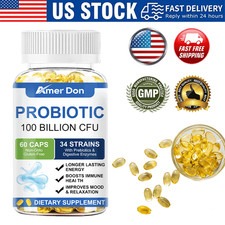Probiotics 100 Billion CFU Potency Digestive Inmune Health 60 Capsules USA