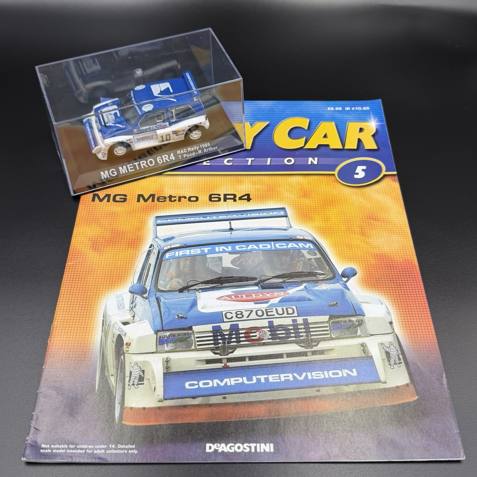 DeAgostini Rally Car #5 - MG Metro 6R4 RAC Rally 1985 Pond & Arthur + Magazine