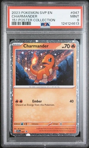 2023 POKEMON SVP EN-SV BLACK STAR PROMO 151 POSTER COLL #047 CHARMANDER PSA 9