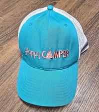 Columbia Happy Camper Trucker Hat Teal White Mesh Snapback Camping Outdoors Columbia Happy Camper Trucker Hat Teal White Mesh Snapback Camping Outdoors