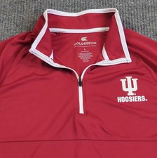 Indiana Hoosiers Pullover Mens Large Red NCAA 1/4 Zip Long Sleeve Performance