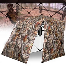 360 Degree See Through Hunting Blind with Portable Hunting Chair, 3 Person Se...