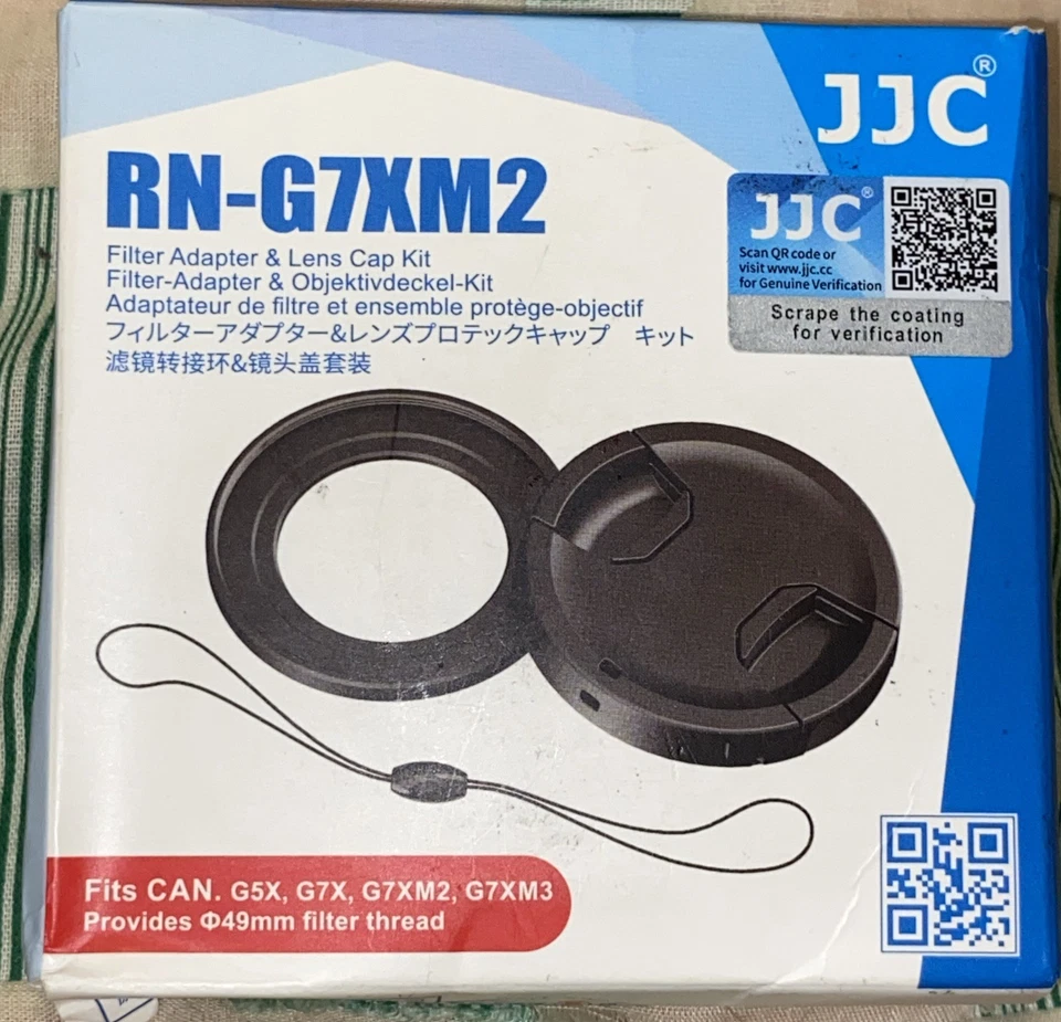 JJC RN-G7XM2 Filter adapter Lens Cap keeper kit set for Canon G5X G7X Mark II - Image 2 of 3