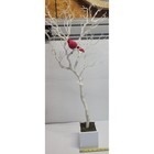 White Branch Tree with Red Cardinal Bird Decor Holiday Christmas Display