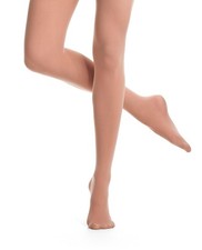 Danskin Women's Ultrasoft Microfiber Footed Tights A Classic Light Toast