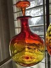 BLENKO 6617 Decanter in Tangerine by JOEL MYERS 
