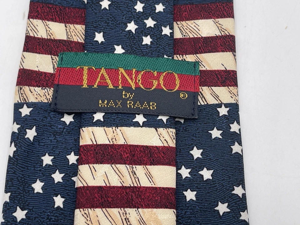 Vintage USA Flag Tie Lot Mens Silk Patriotic Americana Boulder XMI Max Raab 90s - Image 3 of 4