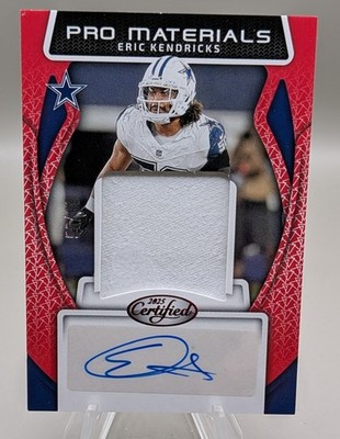 2025 Panini Certified Pro Materials Signatures Eric Kendricks Red /99 (AU, MEM)