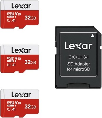 Lexar Micro SD Karte 32GB 3er Set Speicherkarte Micro SD mit SD Adapter 100 MB/s