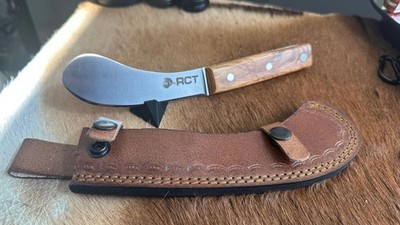 Beaver Trapper, 10-inch skinning and de-fleshing knife, hardwood handle.