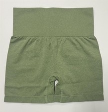 Green Seamless High Waisted Tummy Control Butt Lifting Workout Shorts Size XL