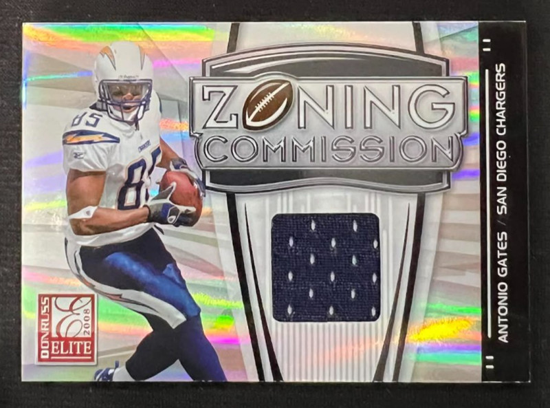 ANTONIO GATES 2008 Donruss Elite Zoning Commission Game Used Jersey #271/299
