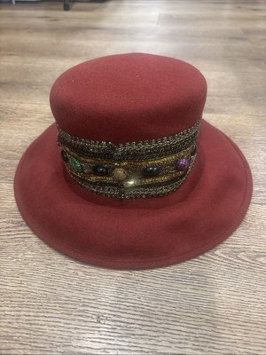 Eric Javits Red Hat 100% Wool