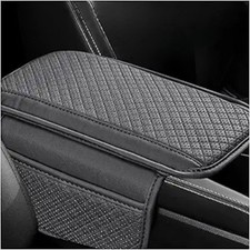 Center Console Cover Microfiber Leather Armrest Cover Cushion Wit Color Gray