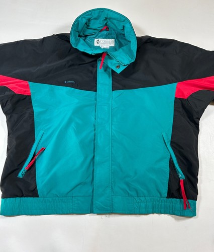 VTG 90’s Columbia Gadzooks Radial Sleeve Teal Color Block Mens Size XL - Picture 3 of 18
