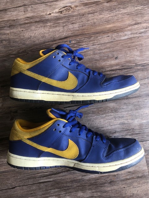 2013 Nike SB Dunk Low Pro 11.5 Deep Royal Blue Gold MDS Gld-pn GRN Lakers for sale online | eBay
