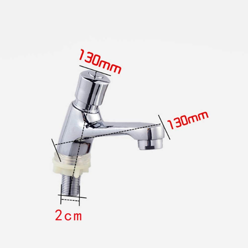 Bathroom Chrome Plated Self Closing Water Saving Time Delay Faucet Basin Sink - 第 6/8 張圖片