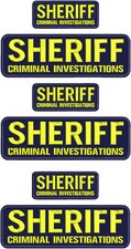 Sheriff Criminal Investigations embroidery patches 3x10 & 2x5 sew on yellow
