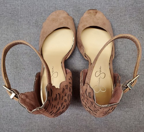 Jessica Simpson Open Toe Sandals Women's Block Heel Ankle Strap Buckle Size 10 - Picture 10 of 18