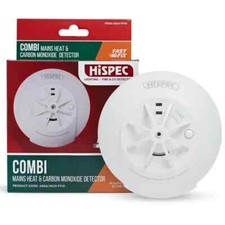 HiSPEC Mains Smoke Heat Cu Co Alarm FF base Interconnectable 9V Battery Backup