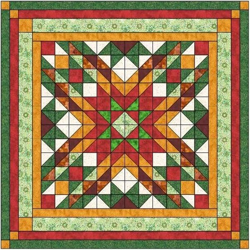 Quilt Kit Christmas Star Pre-Cut/ Ready to Sew Squares/Tonals & Christmas Fabric