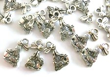 Easter bunny 10 pendants bunny rabbit charms color antique silver 18x10mm DIY #S573