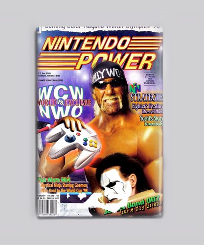 IMÁN NEVERA WCW VS NWO N64 / NINTENDO POWER 2"x3" (juego revista wwe wwf retro - Imagen 1 de 3