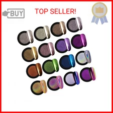 Artdone 16 Jars Chrome Nail Powder Nail Art Glitter Decoration Metallic Mirror E