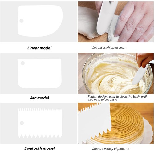 Angled Cake Icing Spatula Set With Dough Scraper And Cake Scraper Set For Cake D - Picture 5 of 7