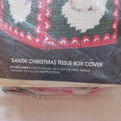 Vintage Bucilla 60558 Santa Christmas Tissue Box New Old Stock Grandmacore - Picture 3 of 4