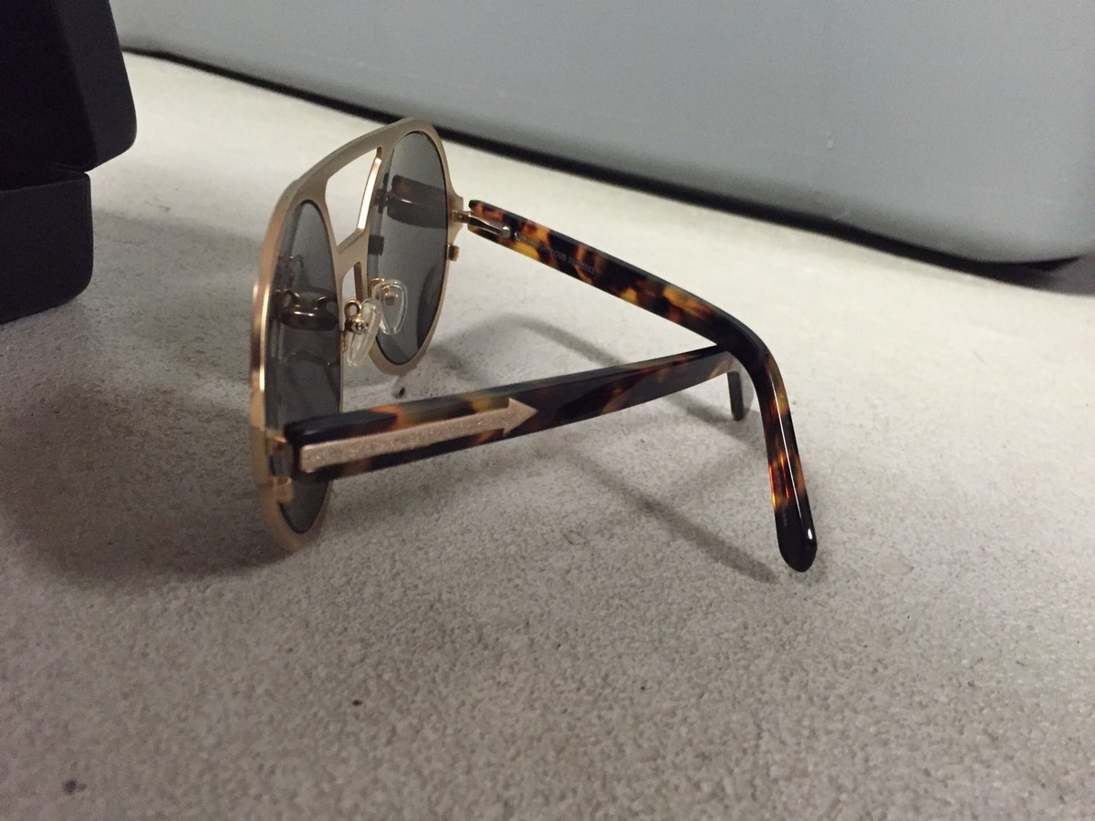 Karen Walker Tortoise Circle Gold Brim Sunglasses Bnwb 