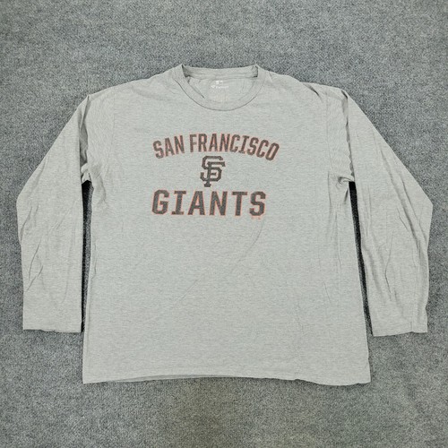 San Francisco Giants Shirt Men XL Gray MLB Baseball Graphic Long Sleeve Pullover