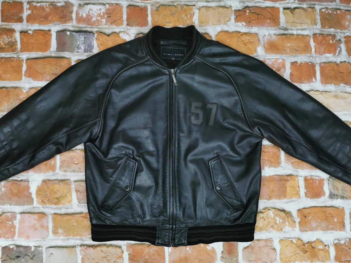 Chevignon 57 Vintage Leather Jacket Round Arch Tar Black Chevignon 57 Vintage Leather Jacket Round Arch Tar Black