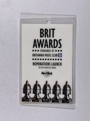 Brit Awards Nominations Launch AAA Pass Laminate Original 10th January 1994