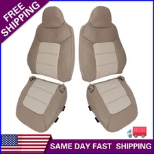 For 2003 2004 2005 2006 Ford Expedition Eddie Bauer Front Leather Seat Cover Tan