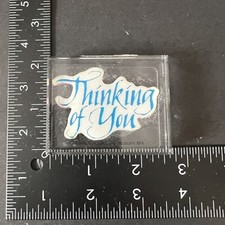 Rubber Stamp Inkadinkado Thinking of You Card Making Words Clear Acrylic Mount
