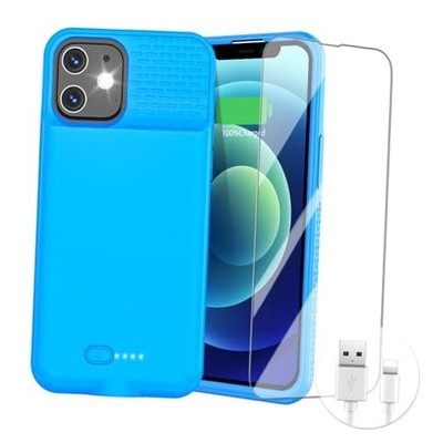  Battery Case for iPhone 12/12Pro, 7000mAh Ultra-Slim Battery Charging Blue