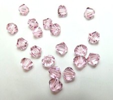 20 Pcs  ROSALINE PINK  6mm BICONE  SWAROVSKI CRYSTAL BEADS LOT