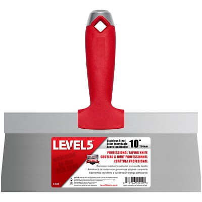 LEVEL5 10'' Drywall Taping Knife - Stainless Steel, Composite Handle | 5-520