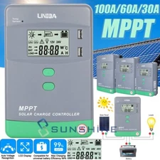 MPPT Controlador Solar Regulador de carga pantalla LCD ajustable Regulador panel