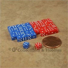 NEW 5mm 50 Blue Red Mini Six Sided Dice Set RPG Game Miniature 3/16 inch Tiny D6