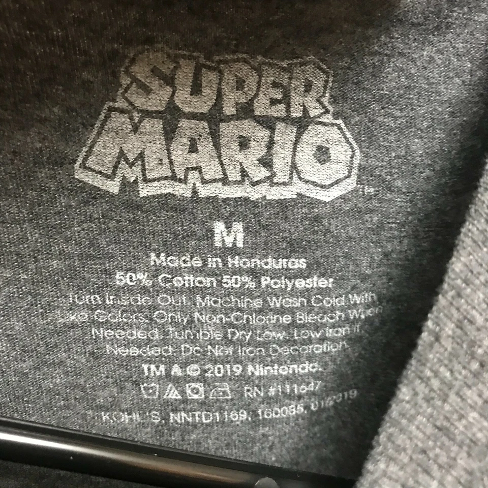 Camiseta Nintendo Super Mario infantil média Mario Luigi Bowser Yoshi cinza - Imagem 3 de 4