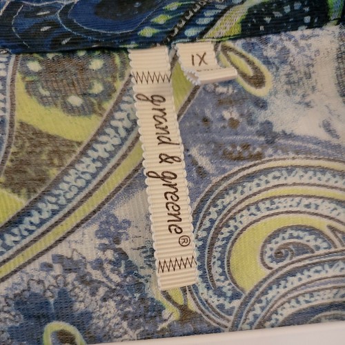 Grand And Greene Swimsuit Cover Or Lightweight Cami Cover Sz 1x Blue Paisley - Picture 2 of 5