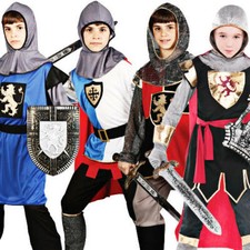 Medieval Knight Boys Fancy Dress Renaissance Historical Kids Childrens Costume