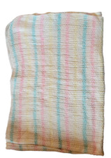Vtg Beacon WPL 1675 Acrylic Baby Blanket Pastel Stripes 26 X 35 in Waffle Weave