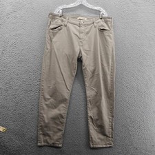 Mavi Mens Zach Straight Leg Jeans 40x32 Beige Mid Rise Stretch Denim