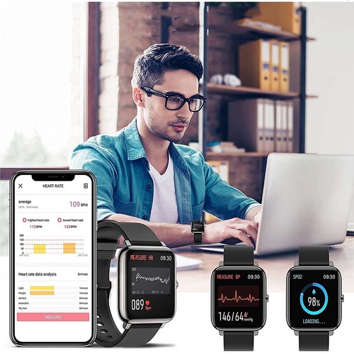 Smartwatch Herren Damen Fitnessuhr Armbanduhr mit Pulsmesser Schlafmonitor SpO2 - Bild 3 von 22
