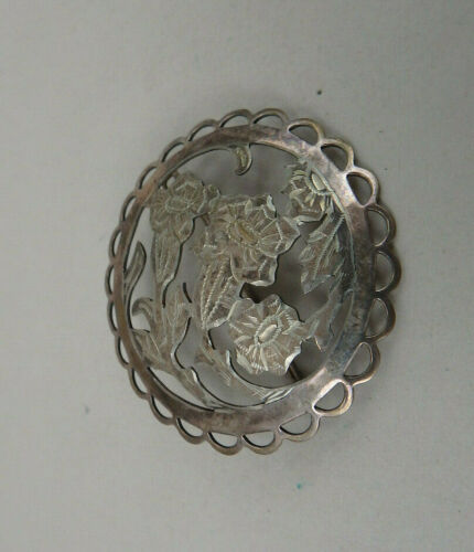 Spilla tradizionale fiori argento antica fatta a mano dal 1925 (68385)  - Foto 1 di 4