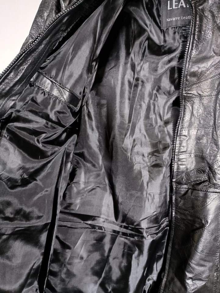 Chaqueta Cinturón Giovanni Navarra Mujer Cuero Negro Piedra Luz Cremallera Talla Pequeña Foto 2 de 4